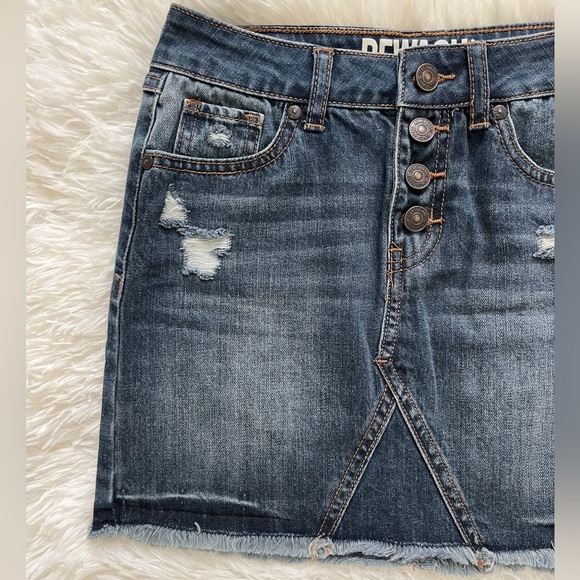 Rewash Brand Frayed High-Waisted Blue Jean Mini Skirt Size Medium - Picture 3 of 14